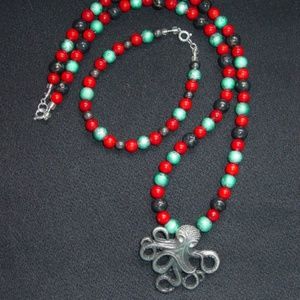 Octopus Charm Handmade Necklace and Bracelet Set